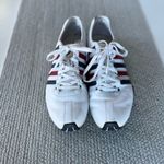 K-Swiss  Heritage Classic White Leather Red Navy Blue Striped Tennis Shoes 9 Photo 5