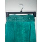 Cayenne Leather Suede Leather Midi Straight Skirt SZ 3/4 Lined Teal Green VTG Blue Photo 1