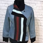 Unique Jean Jacket Denim and Sweater Jacket Small Blue Photo 5