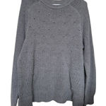 Old Navy Gray Dot Textured Knit Crew Neck Long Sleeve Sweater Photo 0