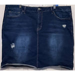 Royalty For Me  Women's Denim Stretchy Ripped Skirt‎ Size 22W 22" Long x 22" W Photo 0