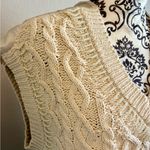 ZARA  Cream Beaded Cable Knit Sweater Vest Photo 4