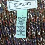 Susina Women's Red Long Sleeve Pullover Crew Neck Crochet Knitted Sweater Top L Size L Photo 2