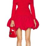 AKNVAS for FWRD Greta Stretch Puff Jersey Dress in Red 4 New Womens Mini Photo 0