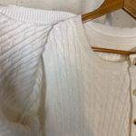 #317 SWEATER SET White Cable Knit Cardigan and Dress Set Size XL Photo 3