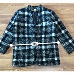 Veronica Beard Black wool Blend Crispin Tweed boxy oversized Coat size 10 Photo 8