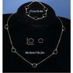 Gold Plated RED Clover Earrings Stainless Steel Floral Womens Jewelry Photo 3