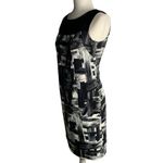 AB Studio Vintage Y2K Sleeveless Sheath Dress 6 Black White Knee Length Zipper Unlined Photo 2