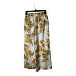 Rachel Zoe  Pants Women XS White Yellow Linen‎ Floral Cropped Wide Leg Bohemian Photo 2