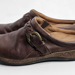 Aetrex  Libby Women Shoes Brown 10M Braided Leather Casual Comfort Mules Clogs Photo 0