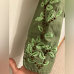 True Meaning Embroidered beaded blazer Jacket Womens size 2 Boho Floral Artsy Green Photo 6