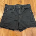 American Eagle  Next Level Stretch High Rise Shortie Black Rolled Raw Hem size 2 Photo 0