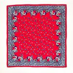 Vintage Square Paisley Scarf in Red | 30.5” x 29.25” Photo 3