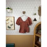 Madewell Bubble-Sleeve Smocked Peplum Top in Berry Stems - Size - 2 Photo 1