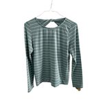 Pink Clover ‎ Green & White Striped Long Sleeve Twist-Back Top Women’s M Photo 1