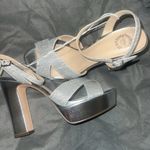 I. Miller Glitter Platform Sparkle Silver Heels 9.5 Photo 6