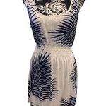 Vld Floral Dress Tropical Sundress Palm Leaves Midi Dress Summer Vacation Beach White Size M Photo 0