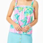 Lilly Pulitzer JIA BLUE IBIZA Floral Pink Print Sleeveless Top Photo 1