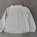 Anthropologie Anthropology W5 Sweater Womens Size S White Black Geometric Knit Cotton Zip Back Photo 0