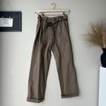 Brunello Cucinelli  Italian Paperbag Brown Belted‎ Trouser Pants Size 2 Photo 2