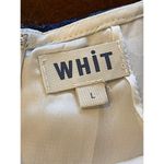 Anthropologie WHIT By  Blue And White Floral Print Silk Edie‎ Rose Dress Size L Photo 14