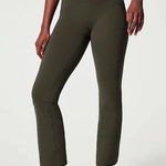 Spanx  Booty Boost Active Ankle Flare Pants Yoga Leggings Dark Palm Green Photo 0
