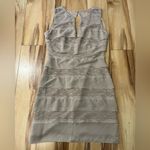 BCBG MaxAzria Fionna Champagne Tiered Lace Illusion Cocktail Party Dress Sz 0 Photo 0