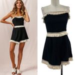Selfie Leslie  Bermuda Bandeau Tassel Trim Romper Black Size‎ US Large Photo 1