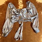 Urban Outfitters  light blue satin top  size medium Photo 0