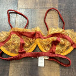 For Love & Lemons Intimates Lace Underwire Bra Size S Burgundy Gold Red Photo 0