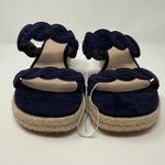 Stuart Weitzman  Twistie Flat Sandals Open Toe Wedge Heels Women's 7 Navy NWOB Photo 2