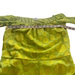 Lovers + Friends NWT‎  Citron Green Regina Polka Dot Romper Satin Off Shoulder Sm Photo 9