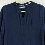 ZARA Navy Lace Insert V-Neck Tunic Top Size XS Photo 6