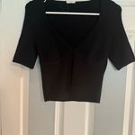 Free People Teagan Swit Short Sleeve Black Top Photo 3