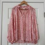 Black Halo H&M Pink Floral Sheer Blouse Small Photo 0