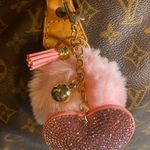 Bag / Purse Heart Pompom Charm #176 Pink Photo 2