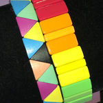 Colorful Boho Retro Geometric Metal Stretch Bracelets Red Photo 0