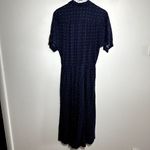 Karin Stevens VTG  Shirt Dress Printed Button Down Collared Navy Blue 10 Photo 4