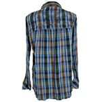 Free People  Western Bohemian Muslin Embroidered Magical Plaid Shirt Small Fall Photo 5