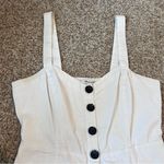 Madewell Button Front Tank Dress White Linen Blend Size 8 Photo 4
