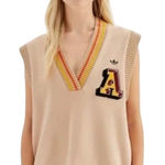 Adidas  50 Years Trefoil Preppy Varsity Knit  Beige Vest Women's M Photo 0