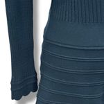 Kate Spade Size S Knit Pointelle Dress Black Ruffle Neck Sleeves Cocktail Photo 4