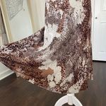 Euro Pinterest Mesh Brown Cream Tan Cheetah Leopard Asymmetric Midi Skirt 6 S Photo 3