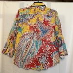 Ralph Lauren Lauren  Floral Paisley Button Up Shirt Size Petite 3/4 Split Sleeves Photo 1