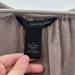 Calvin Klein Empire Waist Top Women’s Medium Brown Cap Sleeve Work Blouse‎ Photo 2