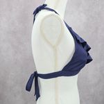 Kona Sol  Blue Padded Tie Ruffle Bikini Top Swimwear Medium Photo 1