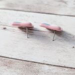 Vintage Earrings for Pierced Ears Retro Pink, White, Blue Photo 3