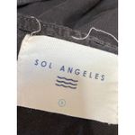 Sol Angeles Women's Gray Sleeveless Wide Leg Denim Overalls Romper Jumpsuit Sz S Photo 2