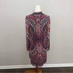Loft  Dress Shift Ruffle Collar Lined Lightweight Floral Paisley Bold Bohemian Photo 9