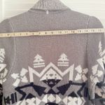 Show Me Your Mumu  Mellow Open Cardigan Waterfall Knit Med Gray Aztec Snowflake Photo 12